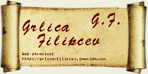 Grlica Filipčev vizit kartica
